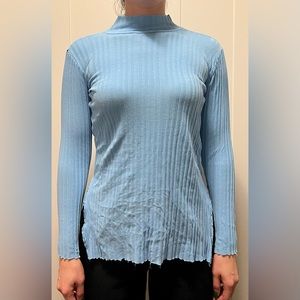 Blue ribbed top